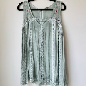 POL Sage Hand Dyed Oversized Blouse